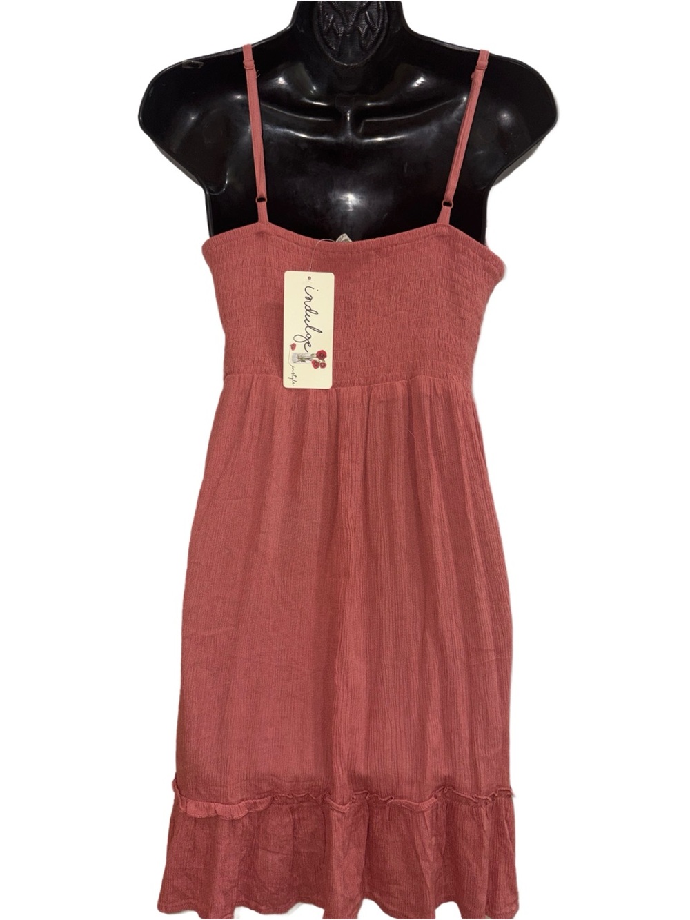 Sexy Crochet Bodice Spaghetti Strap Dress — Dusty Rose ⭐️NWT⭐️ - Picture 5 of 6